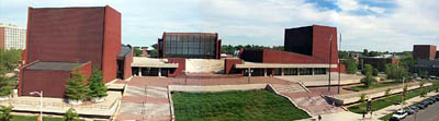 wide view of krannert's outside